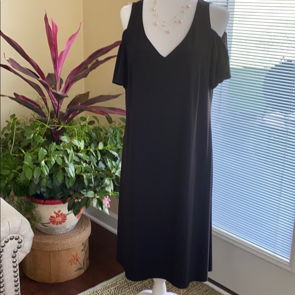 Black Dress..Necklace included with purchase..Size LARGE..non wrinkle easy care